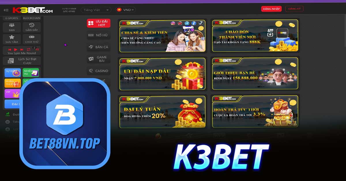Các trò chơi phổ biến ở K3bet Casino 